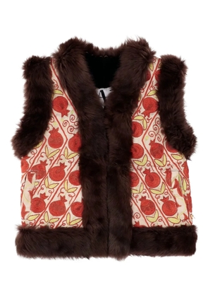 ZAZI VINTAGE trimmed gilet - Brown