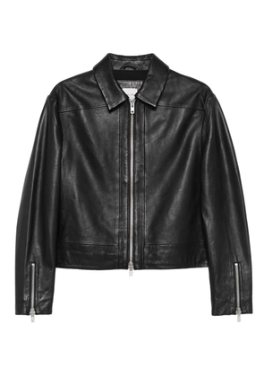 Alysi zip-front leather jacket - Black