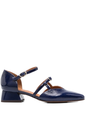 Chie Mihara 30mm double-buckle heeled pumps - Blue