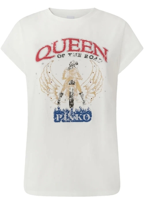 PINKO Queen Of The Road-print T-shirt - White
