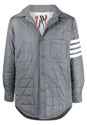 Thom Browne 4-Bar stripe padded shirt jacket - Grey