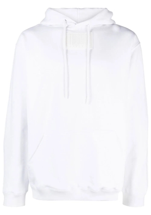 VTMNTS barcode-patch drawstring hoodie - White