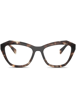 Prada Eyewear tortoiseshell geometric-frame glasses - Brown