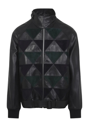 Lanvin geometric-panel leather jacket - Black