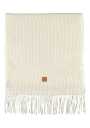 A.P.C. ribbed fringed scarf - Neutrals