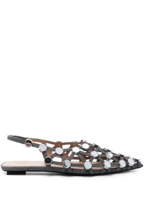 The Attico Grid ballet flats - Grey