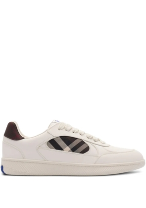 Burberry Terrace check-panel leather sneakers - White