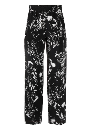Victoria Beckham floral-print silk trousers - Black
