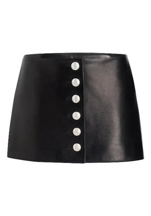 KHAITE button-front leather mini skirt - Black