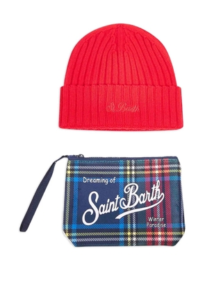 MC2 Saint Barth Aline clutch bag and Wengen beanie hat set - Red