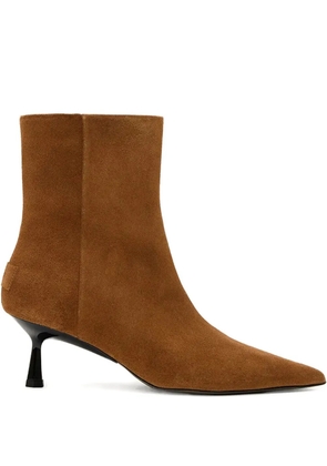 AllSaints 62mm Vivian pointed zip boots - Brown