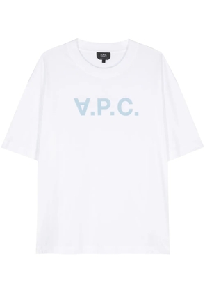 A.P.C. flocked-logo cotton T-shirt - White