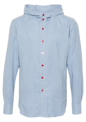 Kiton hooded gingham-check shirt - Blue