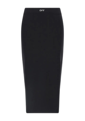 Off-White logo-waistband skirt - Black