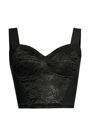 Dolce & Gabbana lace-overlay cropped bustier - Black