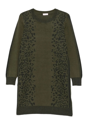 LIU JO animal-pattern knitted mini dress - Green