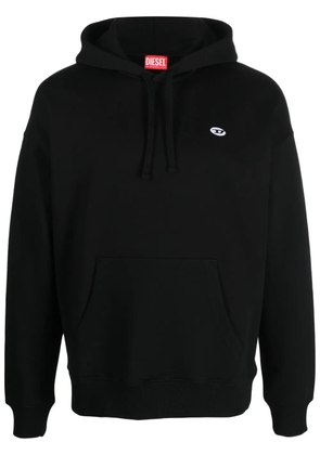 Diesel logo-patch cotton hoodie - Black