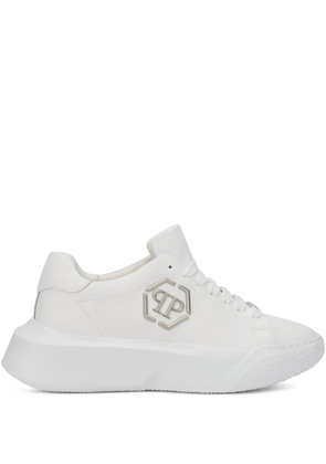Philipp Plein Godzilla hexagon logo plaque runner trainers - White