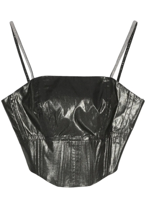 Peserico lamé corset crop top - Grey