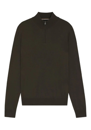 BOSS Ebenji zip-neck wool sweater - Brown
