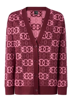 PINKO Love Birds-intarsia cardigan - Red