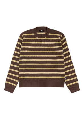 Stüssy striped crew-neck sweater - Brown