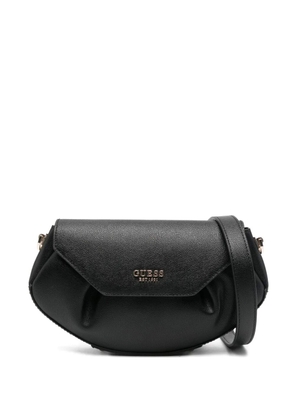 GUESS USA logo-plaque flap shoulder bag - Black