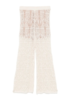 LIU JO crochet-knit trousers - Neutrals