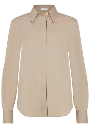 Brunello Cucinelli poplin shirt - Neutrals