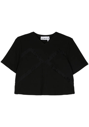 REMAIN lace-panelled ribbed T-shirt - Black