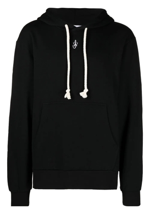 JW Anderson logo-embroidered drawstring hoodie - Black