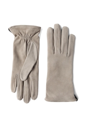 Brunello Cucinelli gathered-detail leather gloves - Neutrals