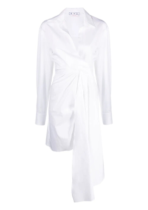 Off-White draped asymmetric cotton-poplin shirt dress