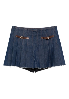 Maje pleated buckle-fastening mini skirt - Blue