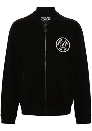 Versace Jeans Couture logo-print zip-up sweatshirt - Black