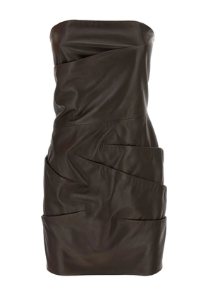 The Attico draped-details mini dress - Brown