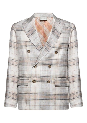 Pierre-Louis Mascia double-breasted checked blazer - Neutrals