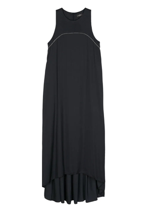 Peserico Monili-chain satin maxi dress - Blue