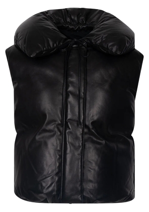 Jil Sander leather padded gilet - Black
