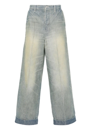 Kenzo mid-rise tapered-leg jeans - Blue
