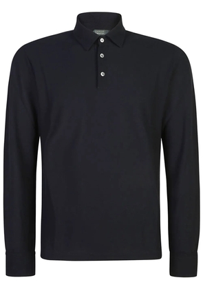 Zanone long-sleeved cotton polo shirt - Black