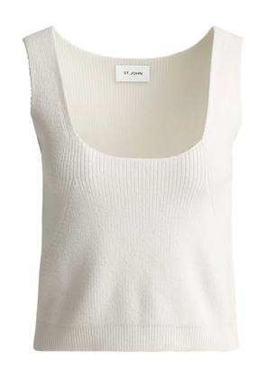 St. John ribbed-knit scoop-neck tank top - White