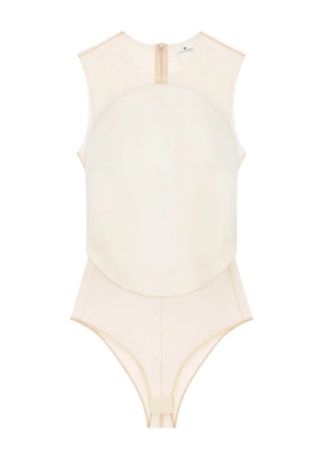 Courrèges sheer-panel bodysuit - Neutrals