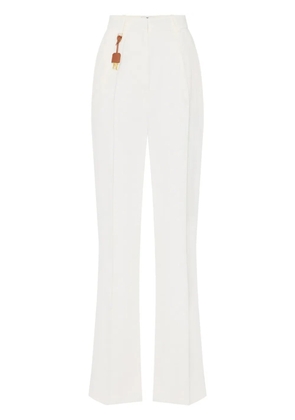 Elisabetta Franchi logo-charm trousers - White