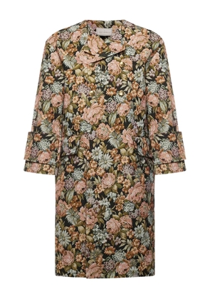 Pierre-Louis Mascia floral-print double-breasted coat - Neutrals