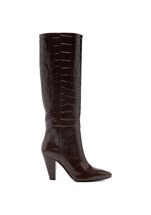 LUISA SPAGNOLI Uragano embossed heeled boots - Brown