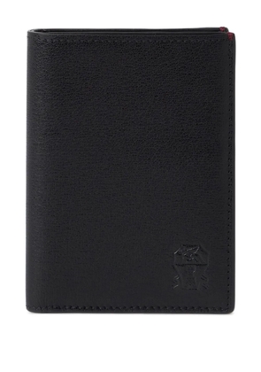 Brunello Cucinelli logo-embossed leather wallet - Black
