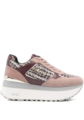 LIU JO tweed-panelled platform sneakers - Pink