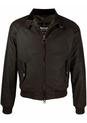 Barbour funnel neck zip-up wax jacket - Green