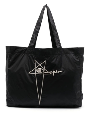 Rick Owens X Champion logo-embroidered tote bag - Black